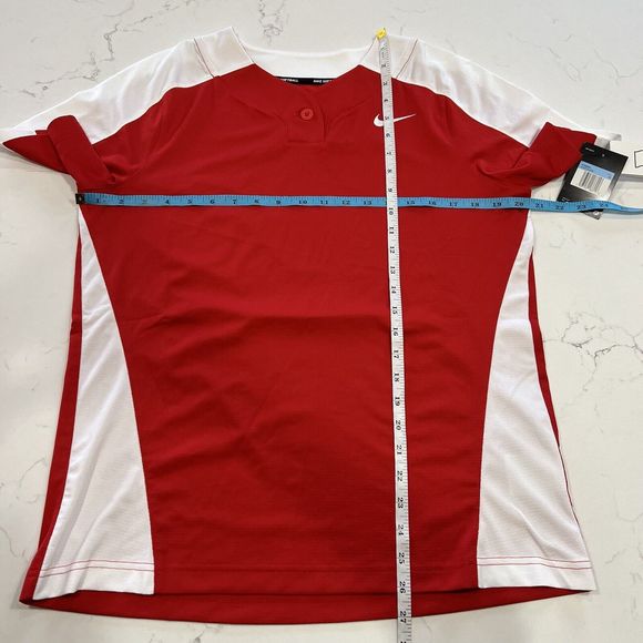 NEW Nike Softball Vapor Select 1-Button Red Womens M Practice Game Team Jersey - Picture 2 of 16